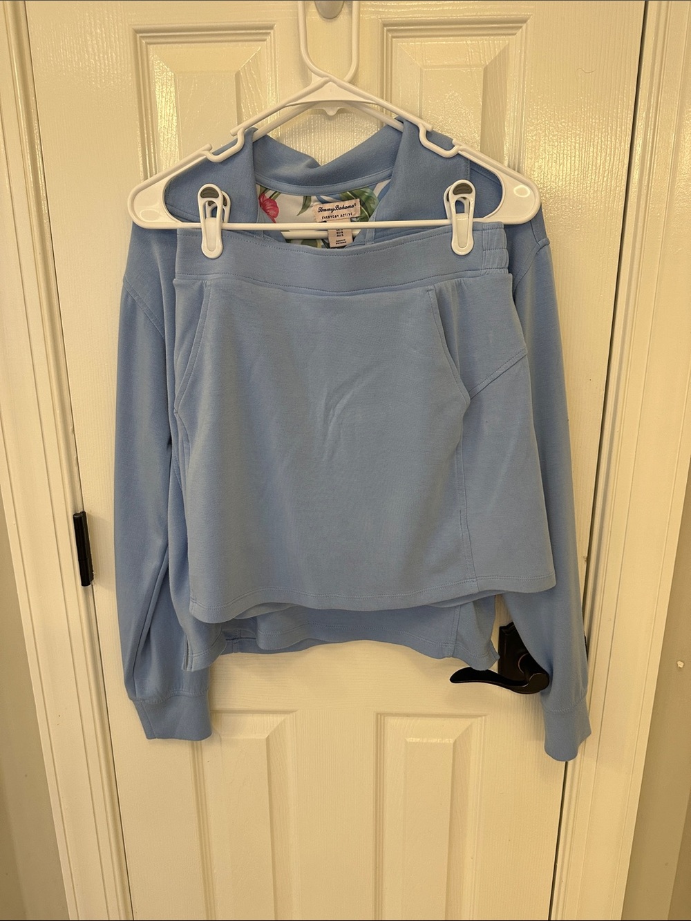 Tommy Bahama Light Blue Skort with Built-In Shorts and pullover half zip.
